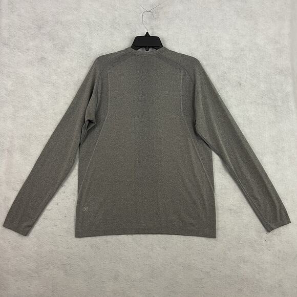 Lululemon Metal Vent Tech Shirt Mens Large Gray Henley Long Sleeve - Picture 7 of 11
